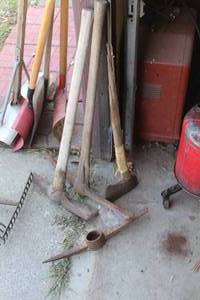lot 783 image: Lot of (4) Hand Tools - (3) Pick Axe, (1) Axe