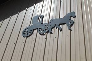 lot 834 image: Horse and Carriage Wall Art