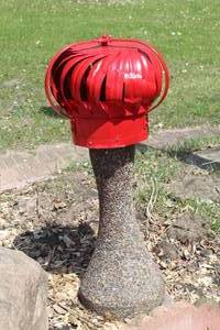lot 962 image: Home-Made Vent Windmill Yard Dcor, Stand