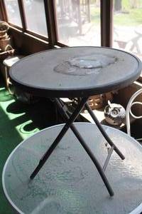 lot 1007 image: MetalGlass Top Patio Table