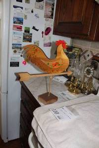 lot 110 image: Rooster Theme Wood Weathervane