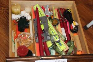 lot 139 image: Candles, Rule, Scissors, Misc. Items