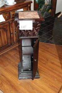 lot 147 image: Wood Display Pedestal 1-drawer