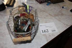 lot 162 image: Metal Basket with Contents