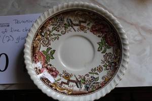 lot 180 image: Devonshire Fine China Dish Set with (2) Glass Vases