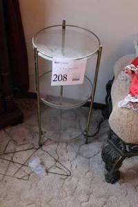 lot 208 image: MetalGlass Shelf Display Stand 3-tier