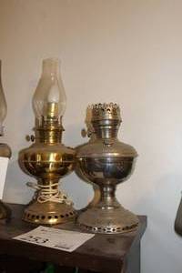 lot 253 image: Lot of (2) Oil Lamps