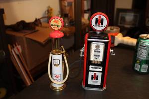 lot 268 image: Lot of (2) Farmall, Mobilgas 8 Gas Pump Replicas