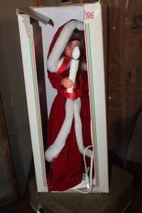 lot 1815 image: Lighted Candle Holiday Doll Statue