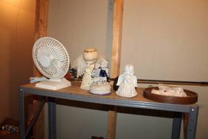 lot 1830 image: Personal Table Fan, Figurines, Picture Frame, Ornaments