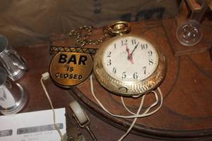 lot 1850 image: Bar Is Closed Pocket Watch Electric Wall Clock