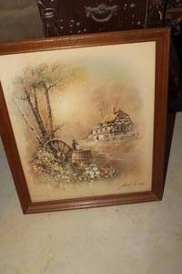 lot 1841 image: Farm House Theme Signed , Wood Frame