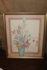 lot 1843 image: Floral Theme by Gloria Eriksen Signed , Framed