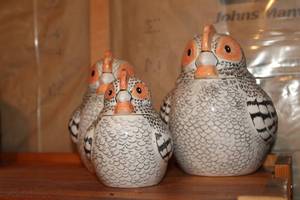 lot 1862 image: Lot of (3) Chicken Theme Ceramic Spice Containers
