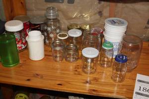 lot 1866 image: Canning Jars, Jars, Candy Jar, Misc. Glassware