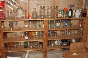 lot 1857 image: Canning Jars, Large Canning Jars, Cookie Jars, Misc Glassware