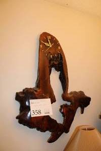 lot 358 image: Live Edge Wood Wall Clock