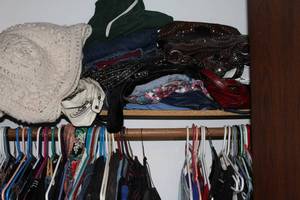 lot 369 image: Contents of Closet - Womens Clothing, Blankets, Womens Shoes