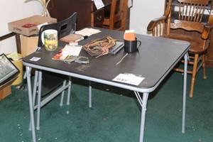 lot 400 image: Folding Card Table, Folding Chair