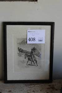lot 408 image: A Long Pull by Ritt Palemaker Signed Print , FramedSingle Matte