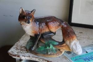 lot 409 image: Fox Theme Cement Statue