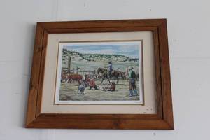 lot 426 image: Rangeland Springtime by Keith Avery Signed Print , Wood FrameSingle Matte