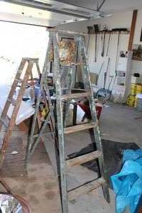 lot 437 image: Lot of (2) Wooden Ladders