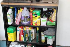 lot 447 image: Contents of Shelves - Household, Garden and Automotive Chemicals