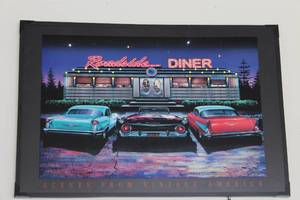 lot 459 image: Vintage Roadside Diner Theme Wall Art