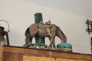 lot 468 image: Horse Watering Theme Cement Statue