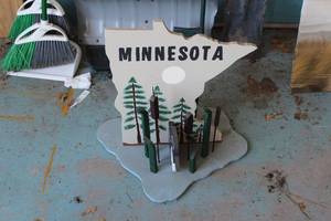 lot 485 image: Minnesota Loon Wood Art
