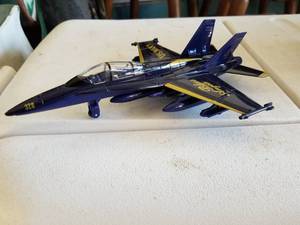 lot 507 image: U.S. Navy Blue Angels Theme Diecast Metal Scale Model Jet Fighter