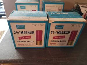 lot 1752 image: Lot of (2 Cases) Sears Size 12GA Shotgun Shells 2-34 Magnum Plastic Shotgun Shells 25-count
