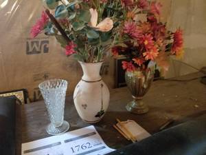 lot 1762 image: Lot of (3) Decorative Flower Vases