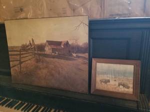 lot 1766 image: Lot of (2) Farm Theme Wall Art