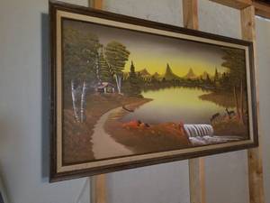 lot 1784 image: Lake Theme Framed Wall Art