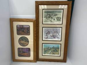 lot 44 image: Framed Les C Kouba Shelter Series Pencil Signed And Miscellaneous Turkey Print