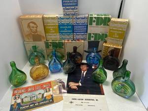 lot 50 image: Vintage Presidential Pin ,Presidential Decanters and More