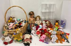 lot 68 image: Large Group Of Misc. Beanie Babies, Dolls And More.