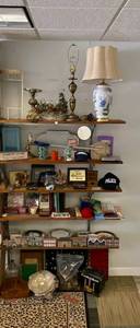 lot 69 image: Group Of Misc. Household Items And Collectibles on 6 Shelves