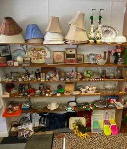 lot 70 image: Large Group Of Misc. Household Items And Collectibles on 6 Shelves