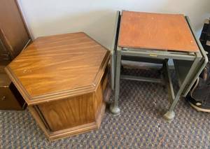lot 72 image: Vintage Steel Table And Side Table