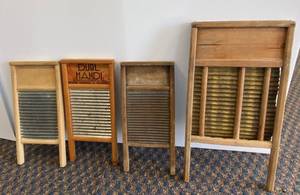lot 87 image: Vintage Hand Washboards With Advertising