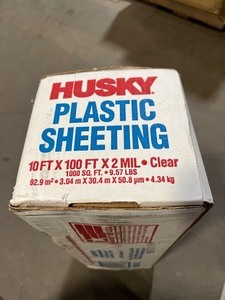 Husky 10 ft. x 100 ft. Clear 2 mil. Plastic Sheeting