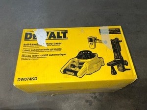DEWALT 150 ft. Red Self-Leveling Rotary Laser Level with Detector & Clamp, Wall Mount, Remote, Bag, (2) D & (1) 9-Volt battery