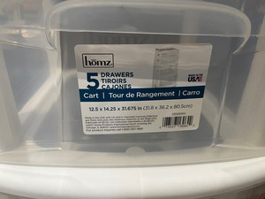 HOMZ 14.25 in. x 31.68 in. White Plastic Drawer