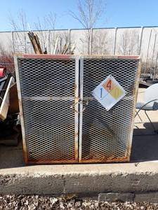Propane cabinet with mesh doors