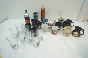 coffee cups, beer glasses, travel mugs