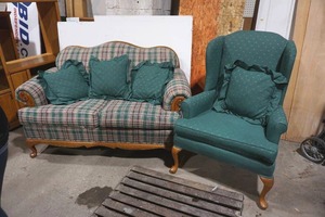 loveseat and upholstered chair