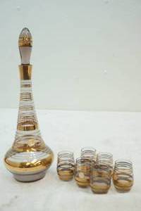 vintage Bohemian gold design decanter set